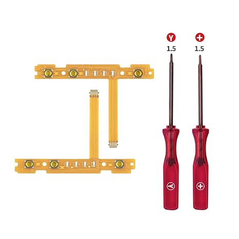 Wigearss Replacement SL SR Left Right Button Flex Cable for Nintendo Switch/Switch OLED Joy-Con Controllers Repair Spare Parts with Y-Screwdriver & +-Screwdriver Repair Kit