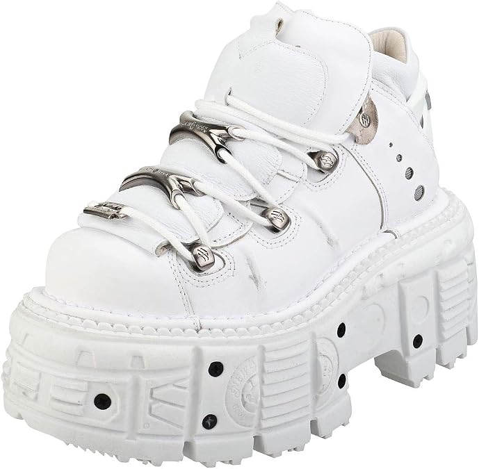 New Rock M-TANK106-C1 Unisex 100% Leather Goth Platform Punk Ankle Boots Shoe