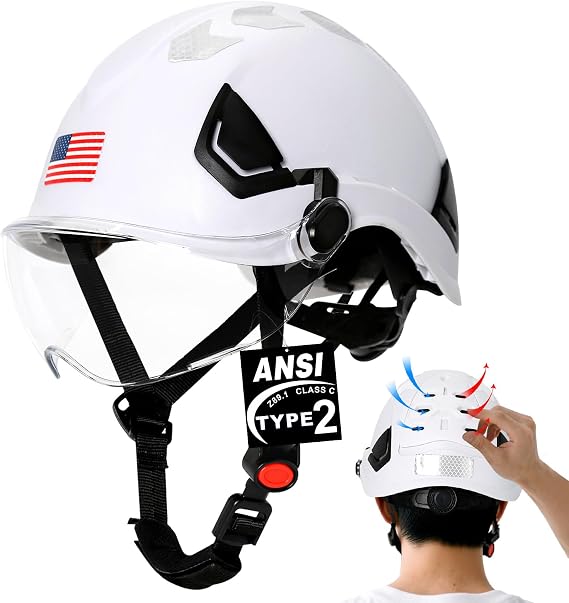 Aolamegs Type 2 Hard Hat with Chin Strap,Hardhats for Men