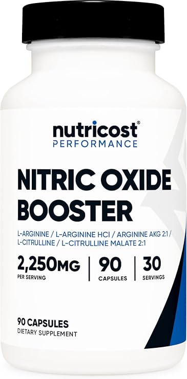 Nutricost Nitric Oxide Booster (2250mg) 90 Capsules, Gluten-Free, GMO-Free