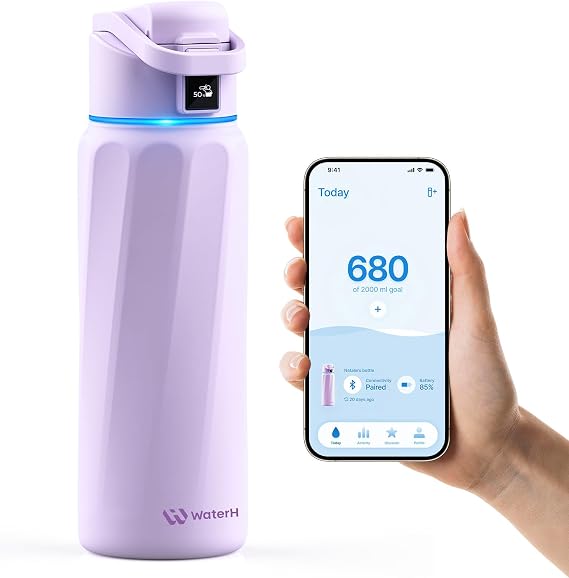 WaterH BOOST Smart Water Bottle Tracker with Reminder to Drink Water, 32oz