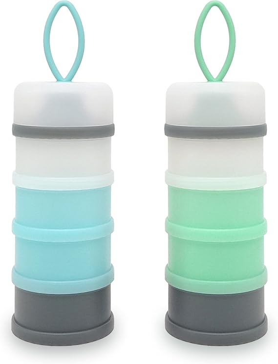 Baby Formula Dispenser, Formula Container, Portable Milk Powder Dispenser Container, Baby Feeding Travel Storage Container, Non-Spill Stackable Baby Snack Storage Container, BPA Free, 2 Packs
