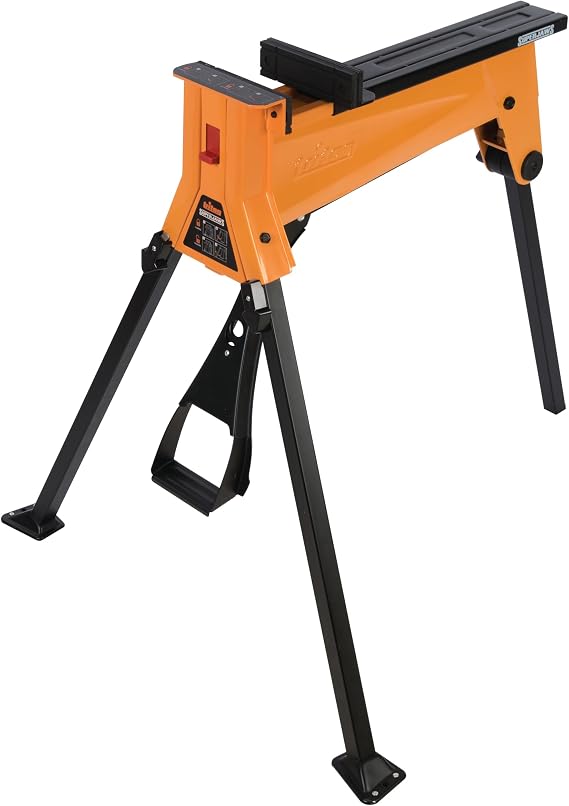 Triton SuperJaws SJA100E The Original Portable Clamping Jawhorse - 2200lb Heavy Duty Folding Workbench with Foot Pedal, Tripod Jaw Horse Work Table for Woodworking, Repairs and Construction