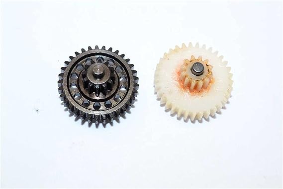 Thunder Tiger Kaiser XS Upgrade Parts Steel #45 Spur Gear 56T & Double Speed Reduction Gears - 2Pcs Set Black