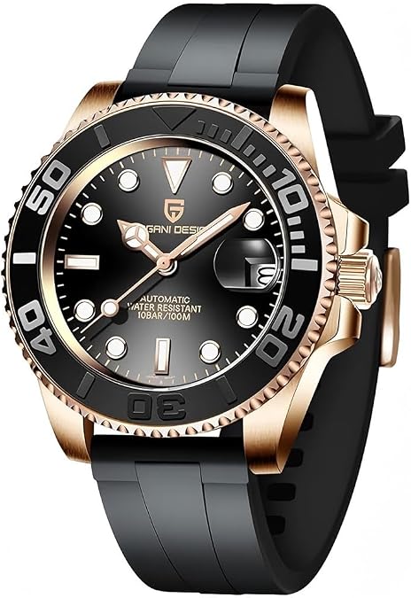 CADISEN Pagani Design Watch for Men Automatic NH35 Mechanical 100M Waterproof Stainless Steel Sapphire Glass Yacht Wristwatch Rotating Bezel 100 Meter Waterproof Automatic Watch PD-1651