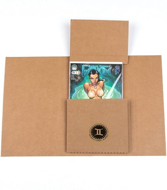 Gemini Comic Book Mailers, Easy Fold & Stay Flat(10.7x7.5x1 Inch, 10-Pack)