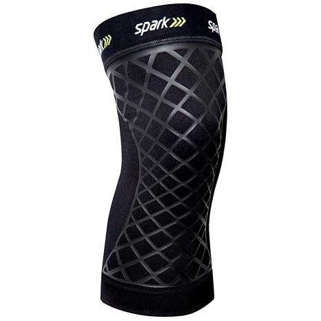 Spark Brownmed Kinetic Knee Sleeve - Support for Women & Men - Compression Brace with Embedded Kinesiology Tape - to Support Knee Pain - Medium