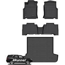 Wayhigh Floor Mats& Cargo Liner for Toyota 4Runner 2003-2009Only 5 Seats All Weather TPE Car Mats Waterproof Heavy Duty Floor Liners Custom Fit for 4Runner Accessories- Black