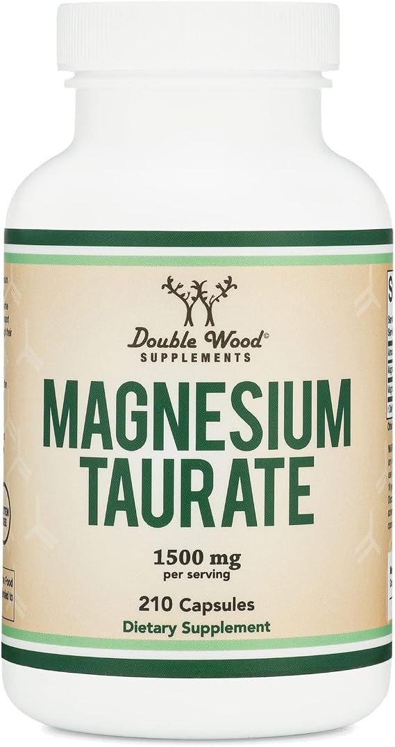 Magnesium Taurate 1,500mg, Heart Health Support, 210 Vegan Capsules | Heart + Cardiovascular Supplement, Magnesium + Taurine Synergy, 120mg Elemental Magnesium, Sleep Support, Vegan, Non-GMO