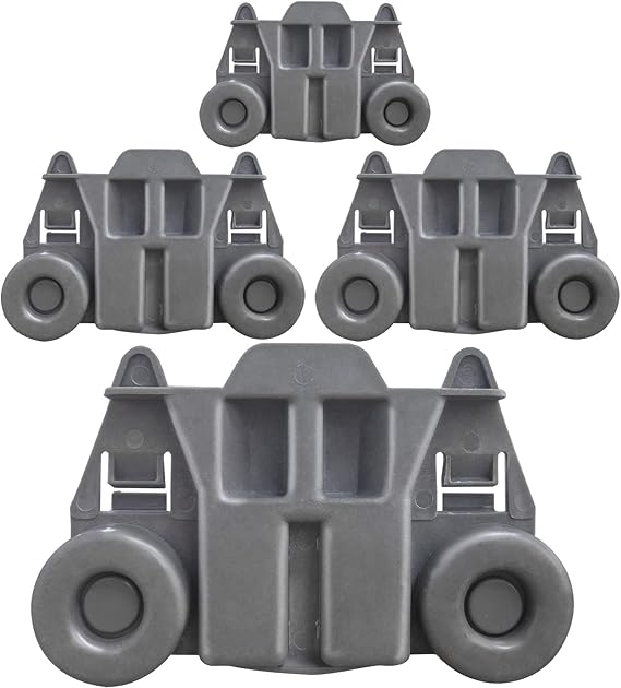 W10195417 Dishwasher Wheels Lower Dish Rack Wheel Part Assembly, Compatible with GE/Whirlpool/Kitchenaid- AP4538395, AH2579553,PS2579553,WPW10195417, EA2579553,Pack of 4