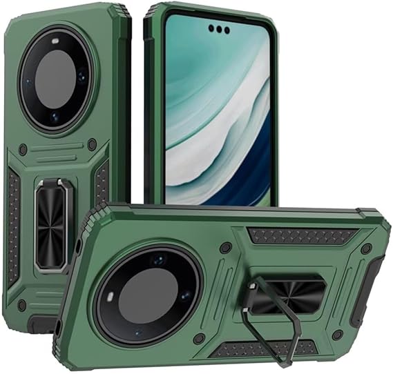 Case for Honor X9B 5G,Military Slide Lens Camera Protection [Built-in Kickstand] Metal Ring Holder Dual-Layer Heavy Duty Shockproof Phone Case for Honor Magic 6 Lite/Honor X9B/X50 5G (Green)