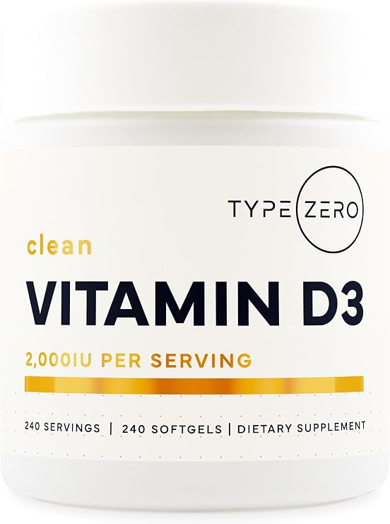 Type Zero Vitamin D3 2000 iu, 240 Softgels - Non-GMO & Gluten Free