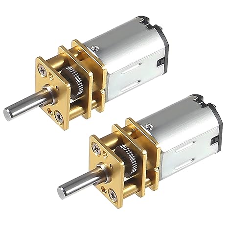 Alinan 2pcs 3V 100RPM N20 High Torque Speed Reduction Geared Motor with Metal Gearbox Motor for Smart Car DIY RC Toys