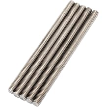 5/16"-18 Fully Threaded Rod Studs, 5" Long, Right Hand Threads, 304 Stainless Steel, Pack of 5
