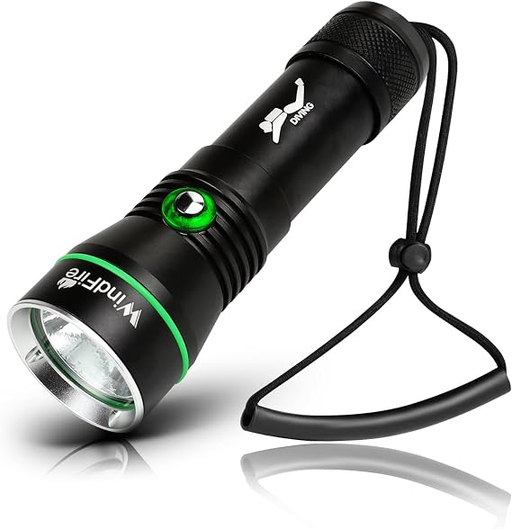 WINDFIRE S3 Rechargeable Scuba Diving Flashlight Underwater Light 3 Modes