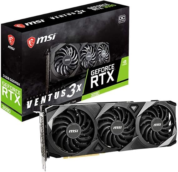 GIGABYTE MSI Gaming GeForce RTX 3090 24GB GDRR6X 384-Bit HDMI/DP Nvlink Torx Fan 3 Ampere Architecture OC Graphics Card (RTX 3090 Ventus 3X 24G OC)