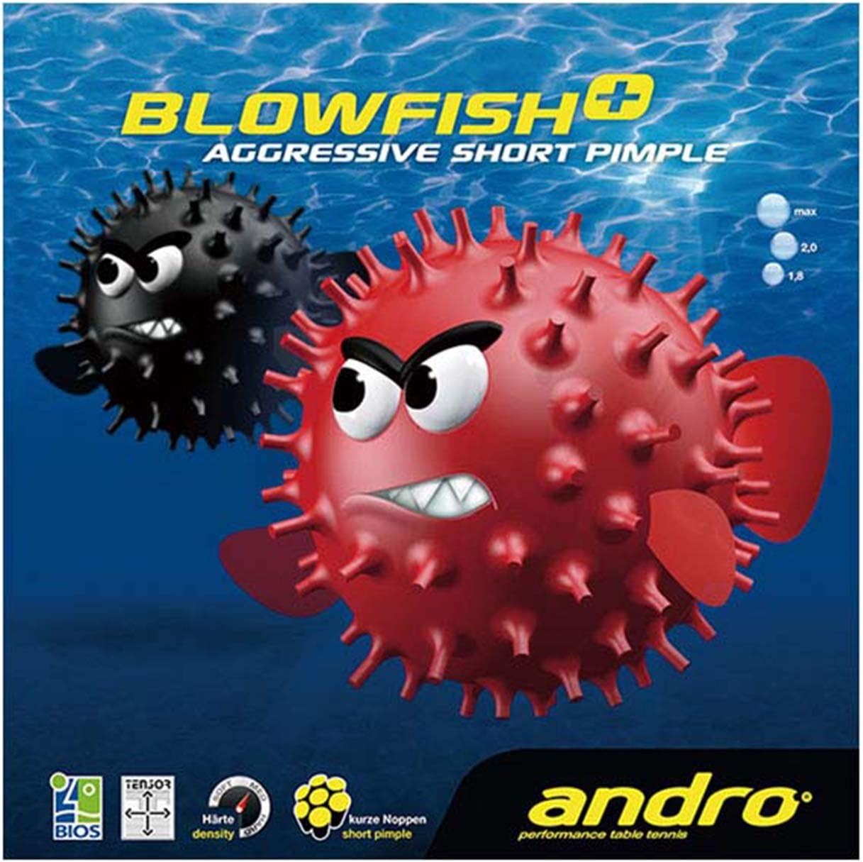 andro Table Tennis Tension Type Table Soft Rubber Blowfish Plus 112265