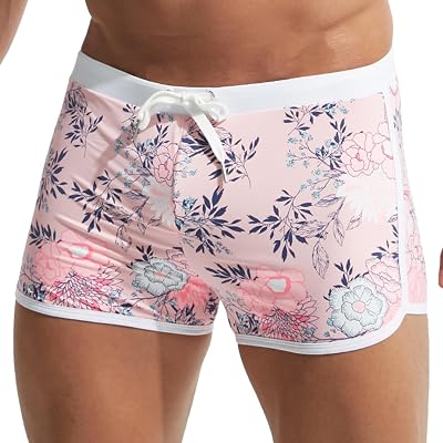 Mens Square Leg Swim Trunks Realistic 3D Denim Print Swimwear Jammers Stretch Lightweight for Water Sports