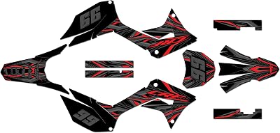 Graphics Kit for Honda CRF 250F 2019-2024 PRIME Series Red-shift 21 Mil - Dirt bike Custom Racing Graphics Decals Stickers Kit, no-plastics