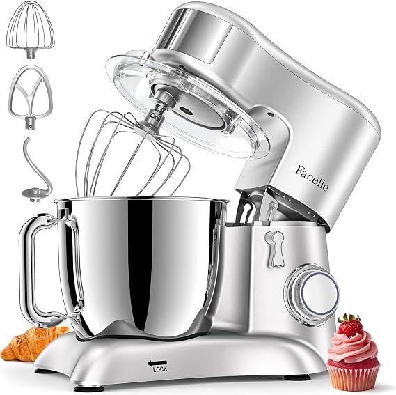 Kneading Machine 6.5 L Multifunctional Food Processor Mixers &amp; Mixer Includes 3-piece patisserie set with whisk dough hook and whisk - all accessories are dishwasher safe [Energy Class A+++]