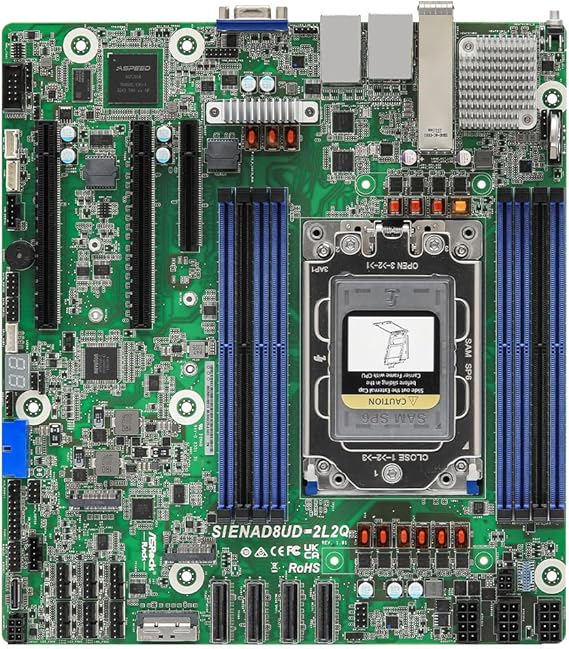 ASRock Rack Server Motherboard SIENAD8UD-2L2Q Deep Micro ATX 2X SFP28 Single Socket SP6 LGA 4844 AMD EPYC™ 8004