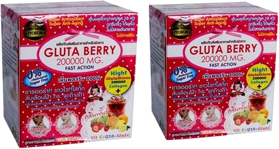 2 Boxes Gluta Berry Glutathione and Collagen Drink Punch