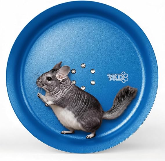 15" Silent Chinchillas Exercise Wheel, Aluminum Alloy Noiseless Running Wheel for Syrian Hamsters, Hedgehogs, Squirrels and Small Pets (Blue)