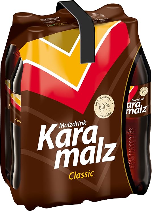 Karamalz Classic Malt Drink Disposable (6 x 0.75 L Bottle) - Alcohol-free Malt Drink Vegan & Lactose Free Intense Mahogany Brown with Malt Aromatic Caramel Sweetness - Enjoyment for the Whole Family