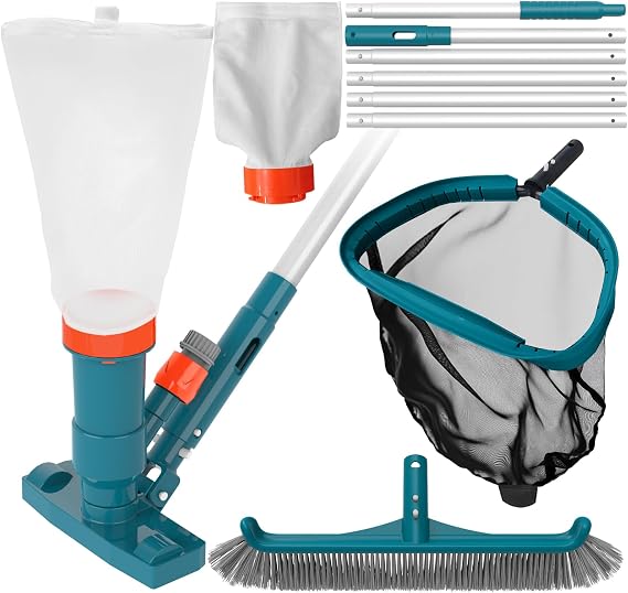Above Ground Pool Cleaning Kit, Pool Net & Pool Vacuum and Brush with Pole