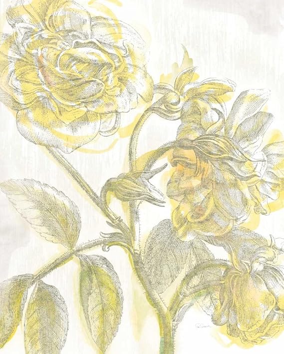 ArtExpert Belle Fleur Yellow I Crop by Sue Schlabach - 16x20 Art Print Poster