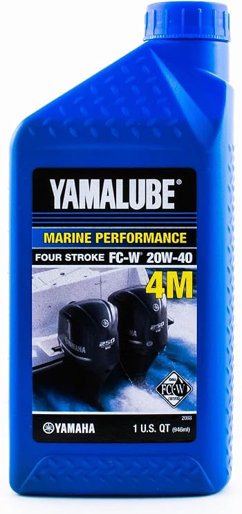Yamaha OEM, Yamalube 20W-40 4M Marine Engine Oil, 1 Quart, LUB-20W40-FC-12
