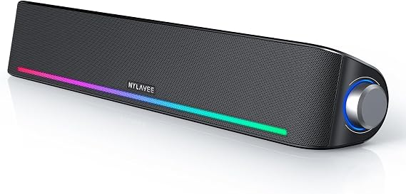 Nylavee Computer Speakers for Desktop, PC Sound Bar with Bluetooth and AUX