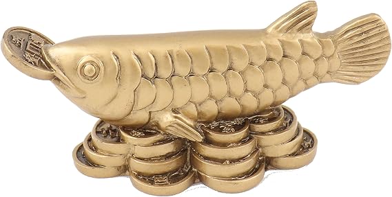 Feng Shui Golden Arowana Fish Statue