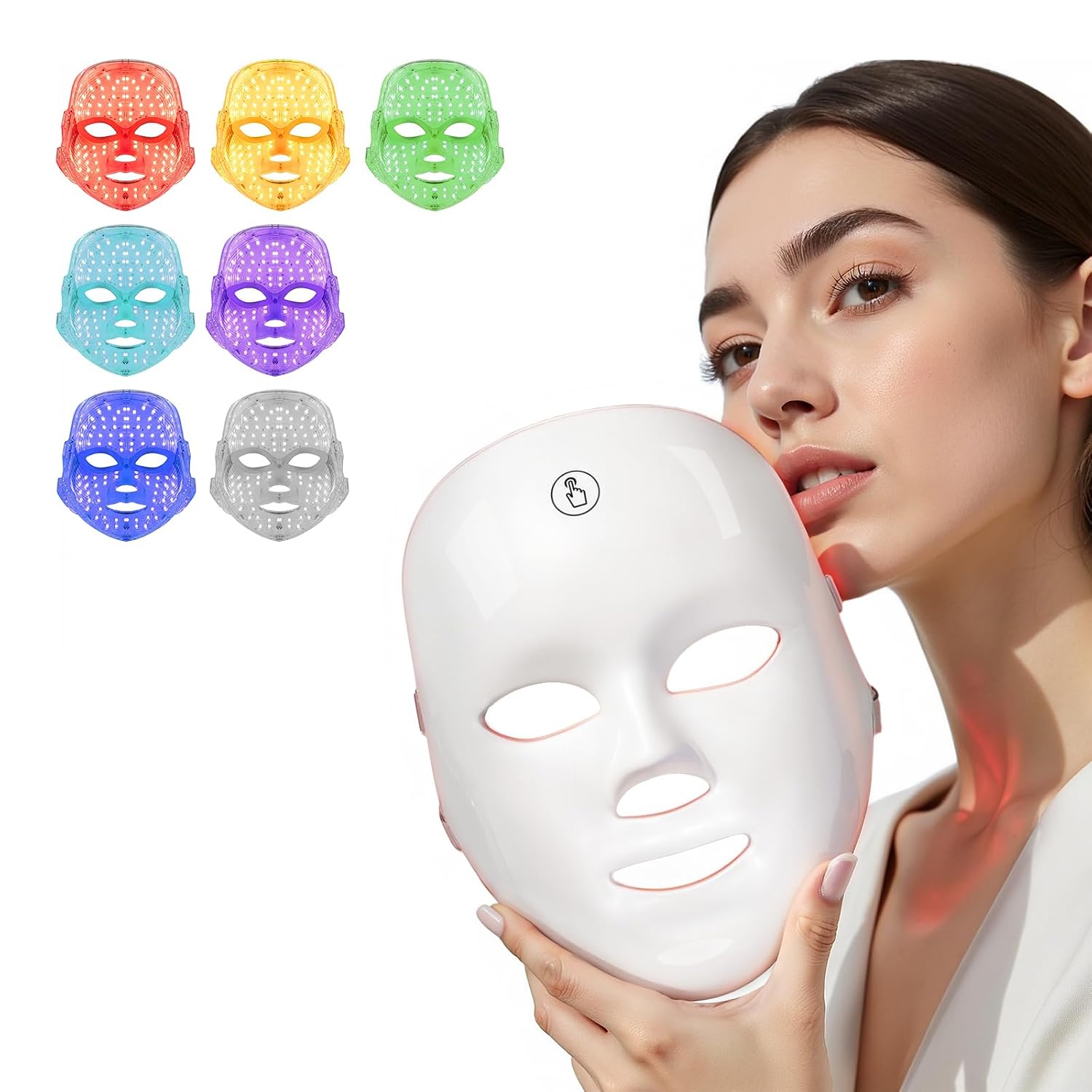 7 Colors LED Face Mask Light Therapy, LED Light Therapy for Face,Portable Facial Skin Care Mask for Home Use