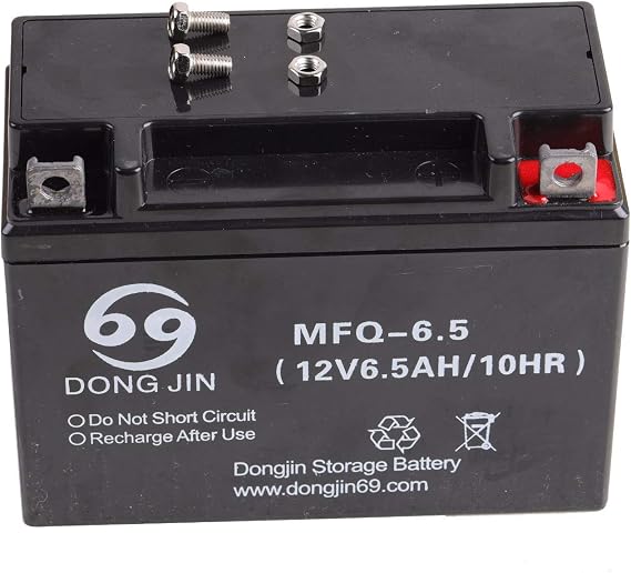 12V 6.5Ah Rechargeable SLA AGM Battery, MFQ-6.5 10HR Sealed Lead Acid Replacement Battery for Generator Scooter ATV Go Kart Lawn Mower Golf Cart Emergency Light