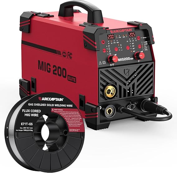 ARCCAPTAIN MIG Welder 200A with .035" E71T-GS Flux Core Welding Wire