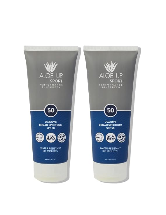 Aloe Up Sport Sunscreen Lotion SPF 50, Water Resistant, Non-greasy, 6 oz