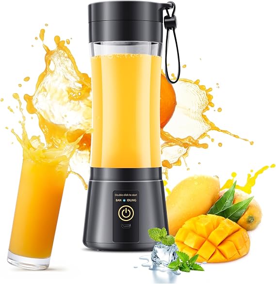 380Ml Personal Size Portable Blender - Blender Smoothies and Shakes, BPA Free Traveling Juice Cup with Powerful Blending, Freshly Squeezed in Sports/Travel/Home
