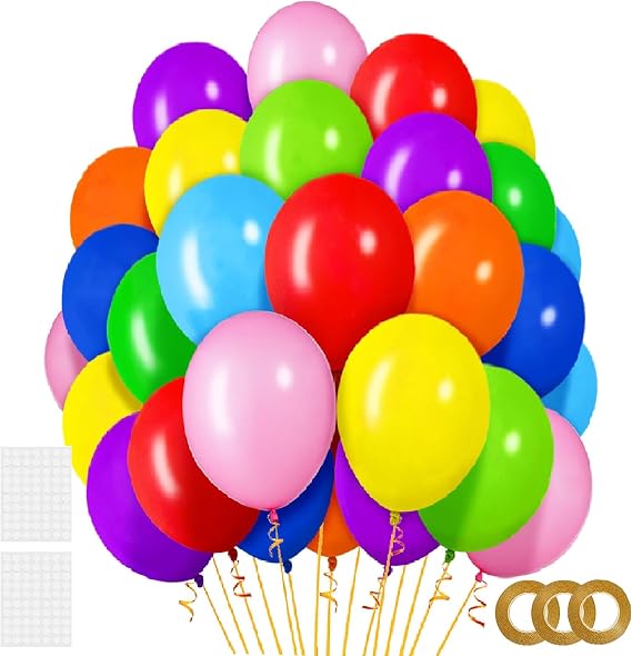 12 Inch Pearlescent Assorted Color Latex Decorations Balloons 100 Pack