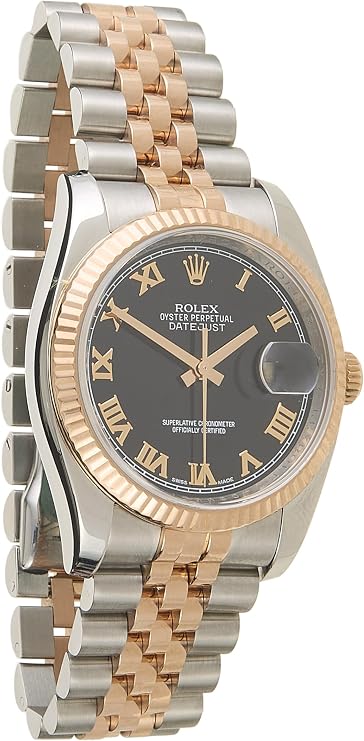 Pre-loved Rose Gold Stainless Steel Datejust 116231 36mm, Black