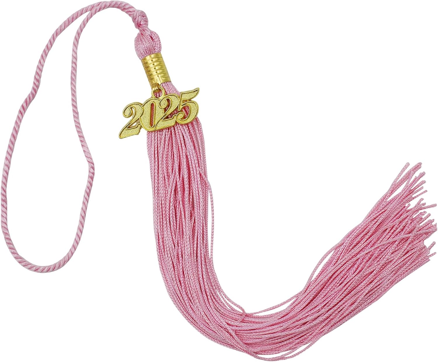 2025 Graduation Tassel with Gold Date Drop, Fits Bachelor Caps for 2025 Graduation Ceremony on College, Primary and Secondary SchoolsPink