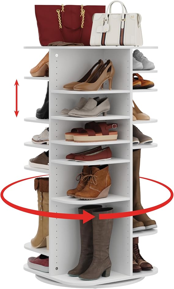 ClosetMaid Rotating Shoe Rack and Storage Tower with Adjustable Shelves