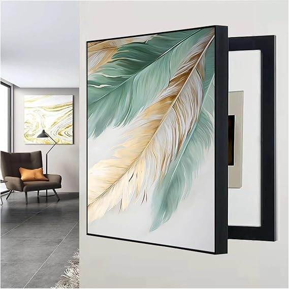 Decorative Fuse Box Cover Cabinet Electric Panel Cover Decorative Circuit Breaker Box Decorative Panel Cover Picture Frame Electric Box Decoration(C,35 x 45 cm/13.7inx17.7in)