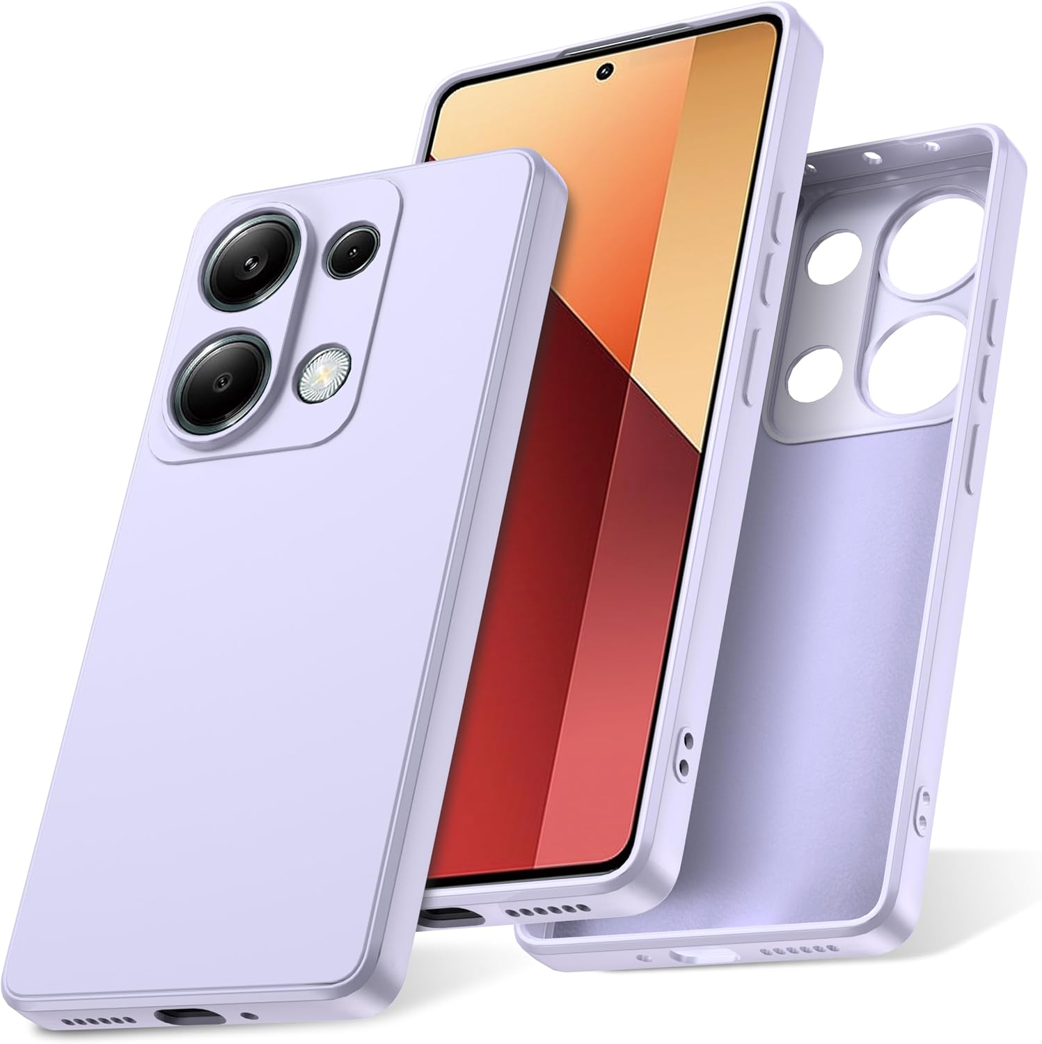 Watana Hülle für Redmi Note 13 Pro Soft Touch HandyHülle Case mit rutschfeste Hülle Silikon mit Mikrofaserfutter SilikonHülle für Redmi Note 13 ProLila