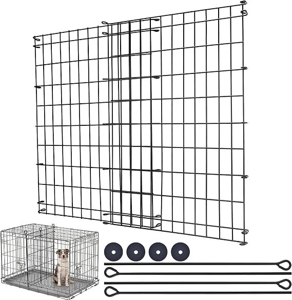Dog Crate Divider Panel,Include 2 Metal Panels,4 Connecting Rods and 4 Spacers,Adjustable Metal Pet Kennel Divider,20.4''H ,Adjustable Width 13.7"-25.48",Fit Medium Dog Crate (Crate NOT Included)
