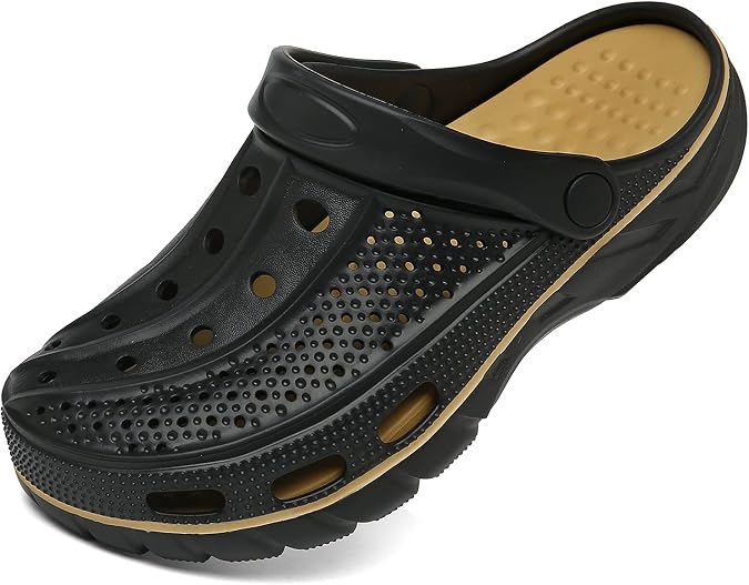 ChayChax Men's and Women's Arch Support Clogs Garden Shoes Slip-on Outdoor Beach Water Sandals with Removable Cushion Footbed
