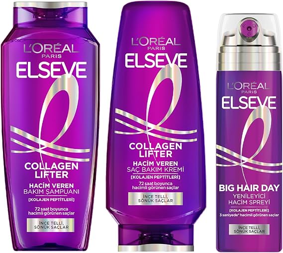 Elseve Collagen Lifter Elseve Collagen Lifter Şampuan, Saç Kremi, Saç Spreyi Komple Bakım Seti
