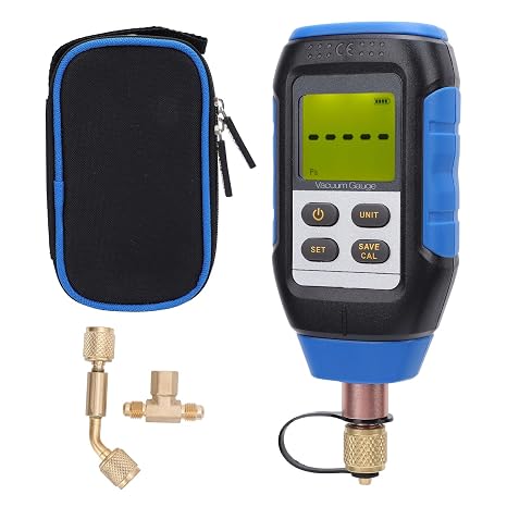 Digital Vacuum Gauge 72 PSI 0-75000 Microns Handheld HVAC Tester | Multiple unit display, high resolution readout, 0.5 MPa equivalent, battery operated, field service use