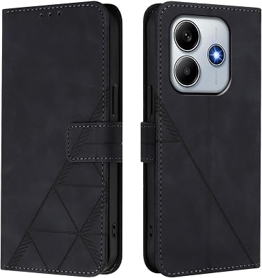 Wallet Case for Xiaomi Redmi Note 14 5G with Card Holder, Faux PU Leather Shockproof Magnetic Flip Case with Kickstand Purse Cover for Xiaomi Redmi Note 14 5G.Holder Black