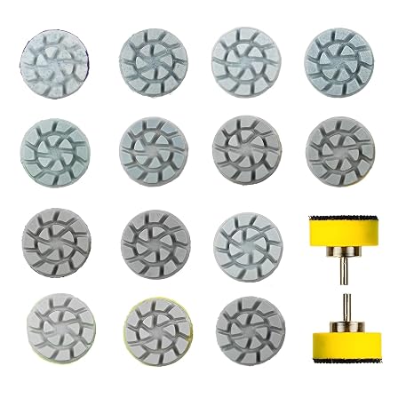 1inch 25mm Mini Diamond Polishing Pad Set, 14PCS Different Grit 50#-10000# Water Sanding Discs & & 2.3mm/3mm Shank Hook & Loop Backing Holder for Detail Fine Grinding